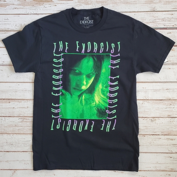 NWT The Exorcist Horror Movie Shirt Mens Size XL Black and Green - Picture 2 of 8